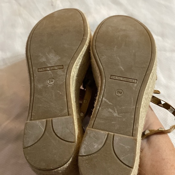 Marc Fisher Jazlyn Wo Size 8 Tan Espadrille Shoes with Double wrap ankle straps - Picture 10 of 15